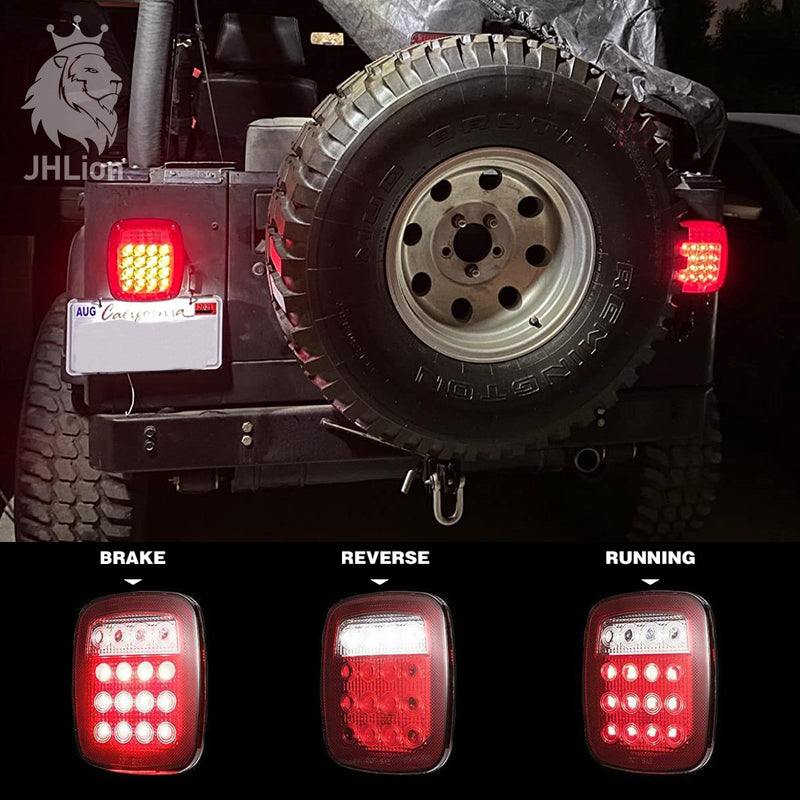 Pairs 38 LED Jeep Style Universal Tail Brake Turn Stop Licence