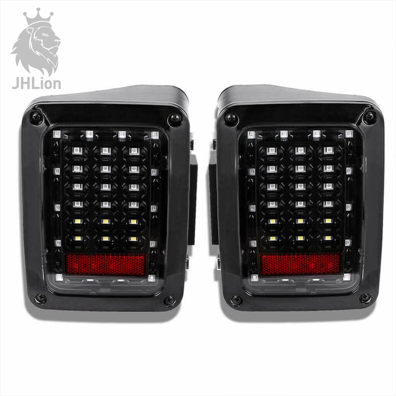 Smoke/Clear Lens LED Tail Lights DOT Approved for 2007-2018 Jeep Wrangler JK JKU, High Intensity Led Rear Taillights w/Parking Light, Brake Turn Signal Lamp and Reverse Lamps Function